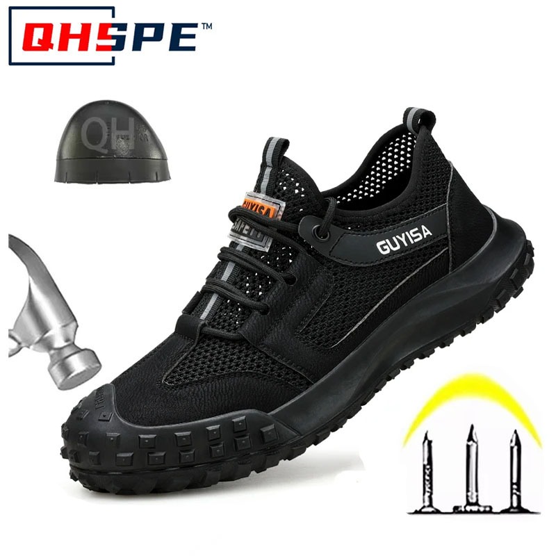 Sports Equipment Brand - moda męska oddychające stalowe podnoski buty