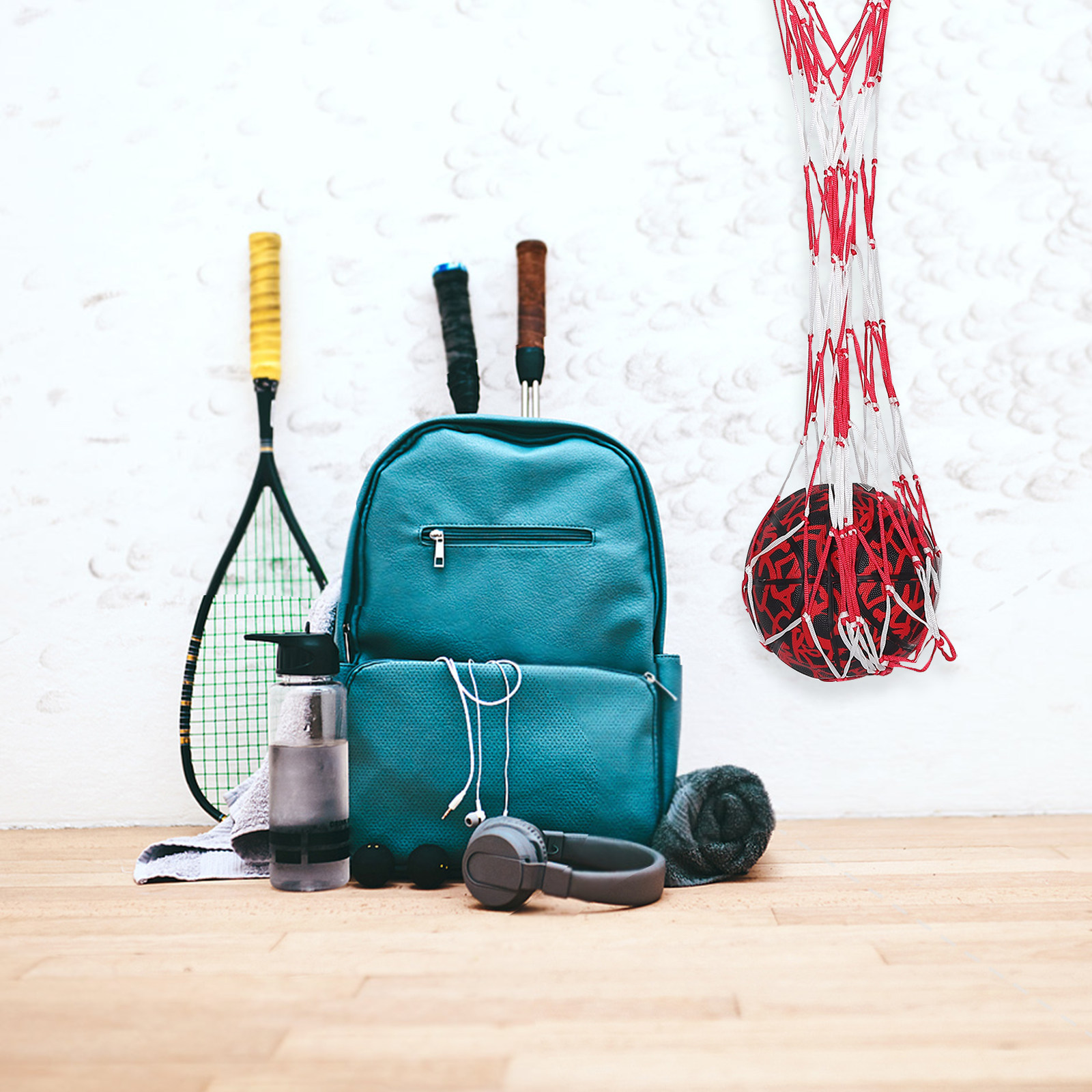 Sports Equipment Basketball - Siatkowa torba na piłki z przenośnym