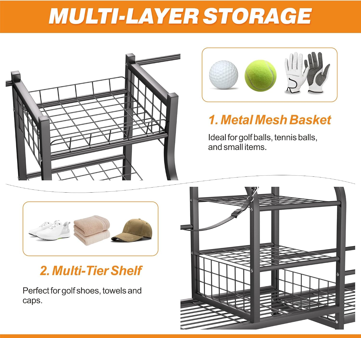 Organizer na torby golfowe, wy – Sports Equipment Garage Organizer recenzja i cena