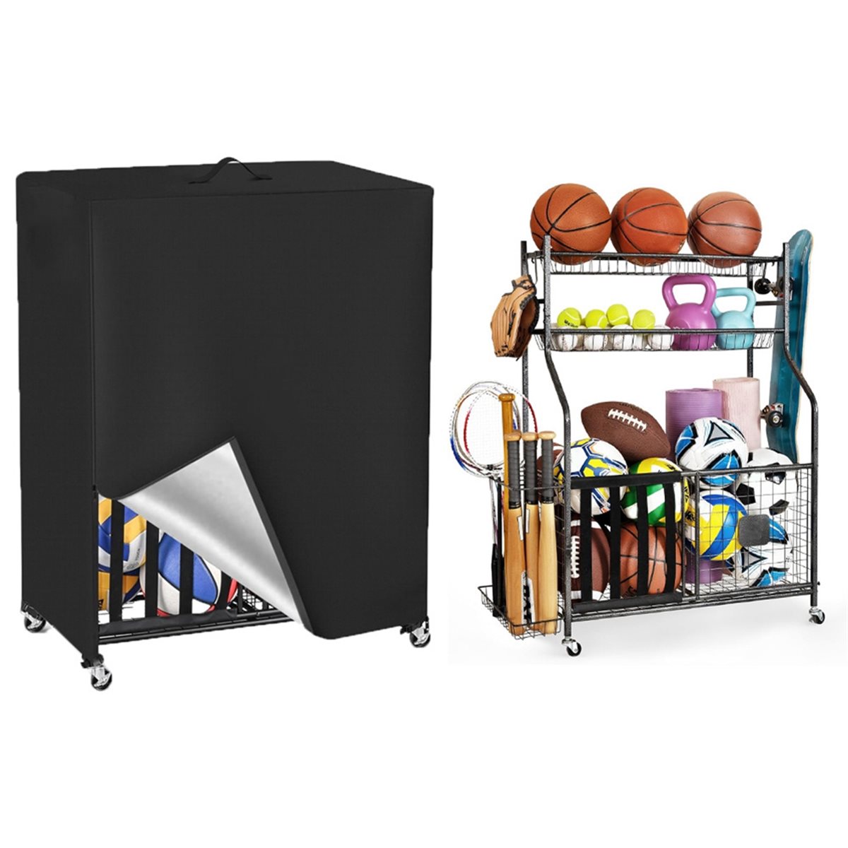 Pokrowiec na stojak na piłki d – Sports Equipment Garage Organizer recenzja i cena