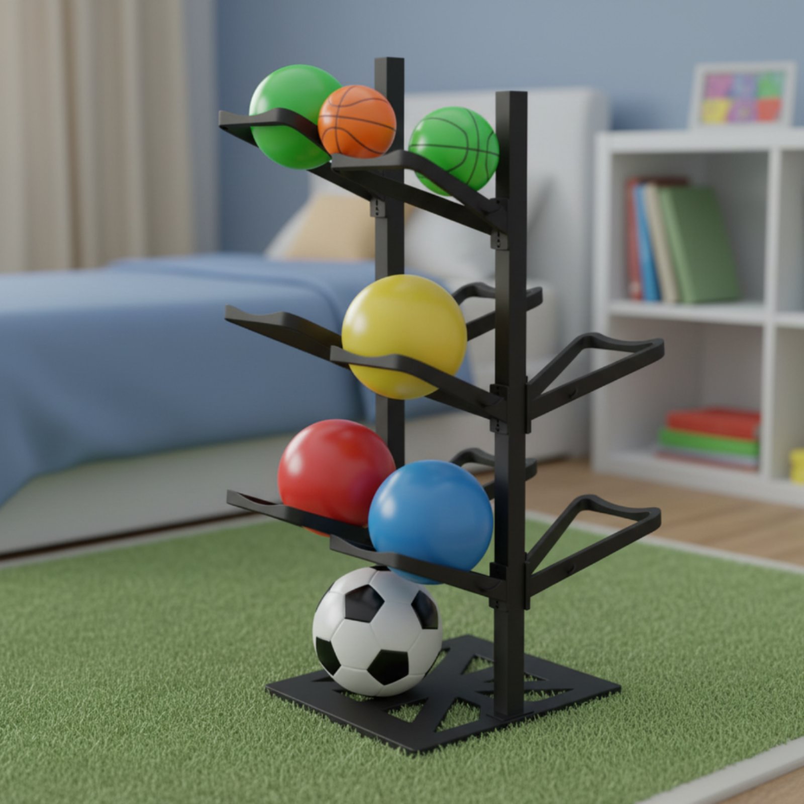 Stojak na piłki do koszykówki, – Sports Equipment Garage Organizer recenzja i cena
