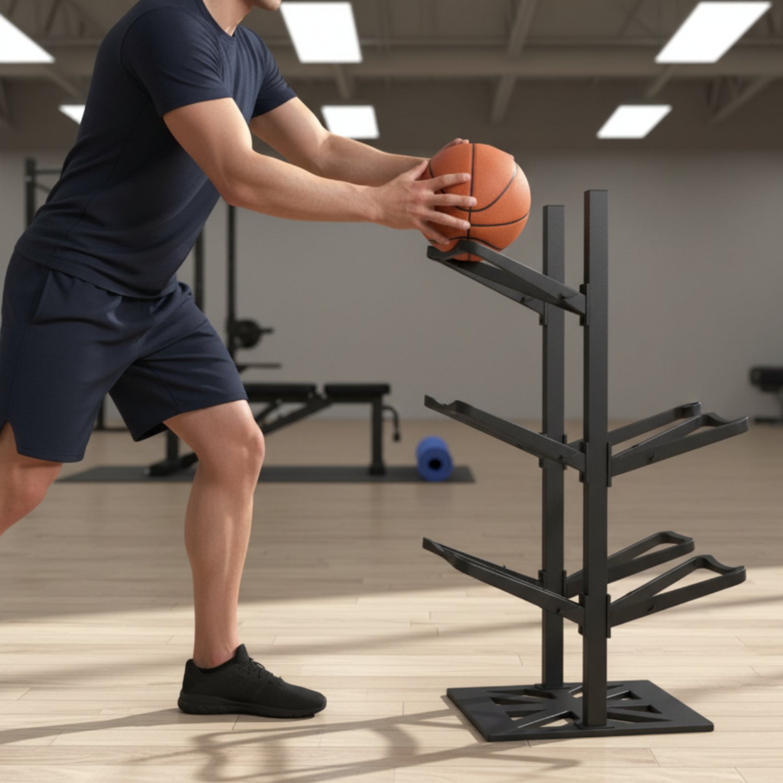 Stojak na piłki do koszykówki, – Sports Equipment Garage Organizer recenzja i cena