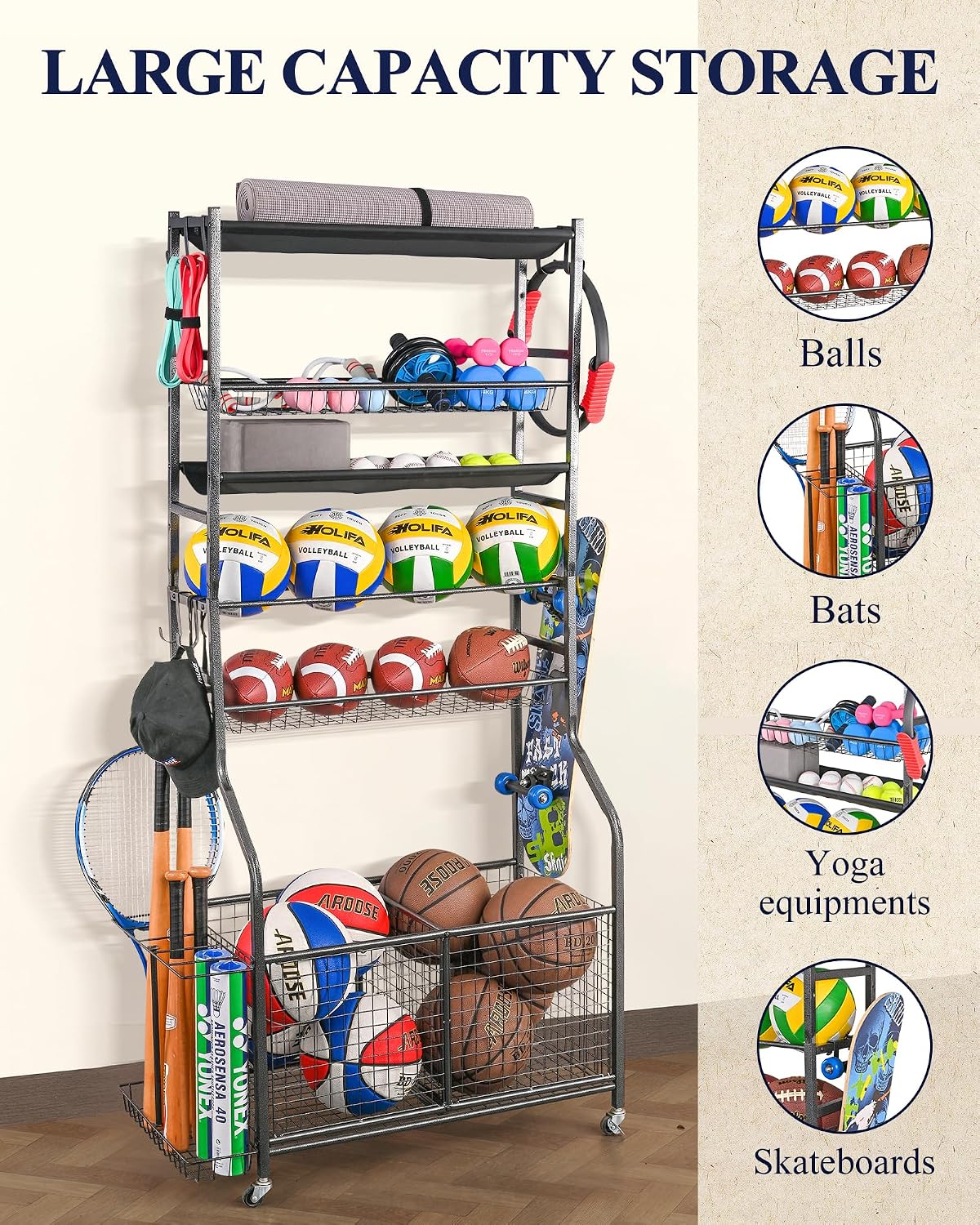 Organizer do garażu na sprzęt  – Sports Equipment Garage Organizer recenzja i cena