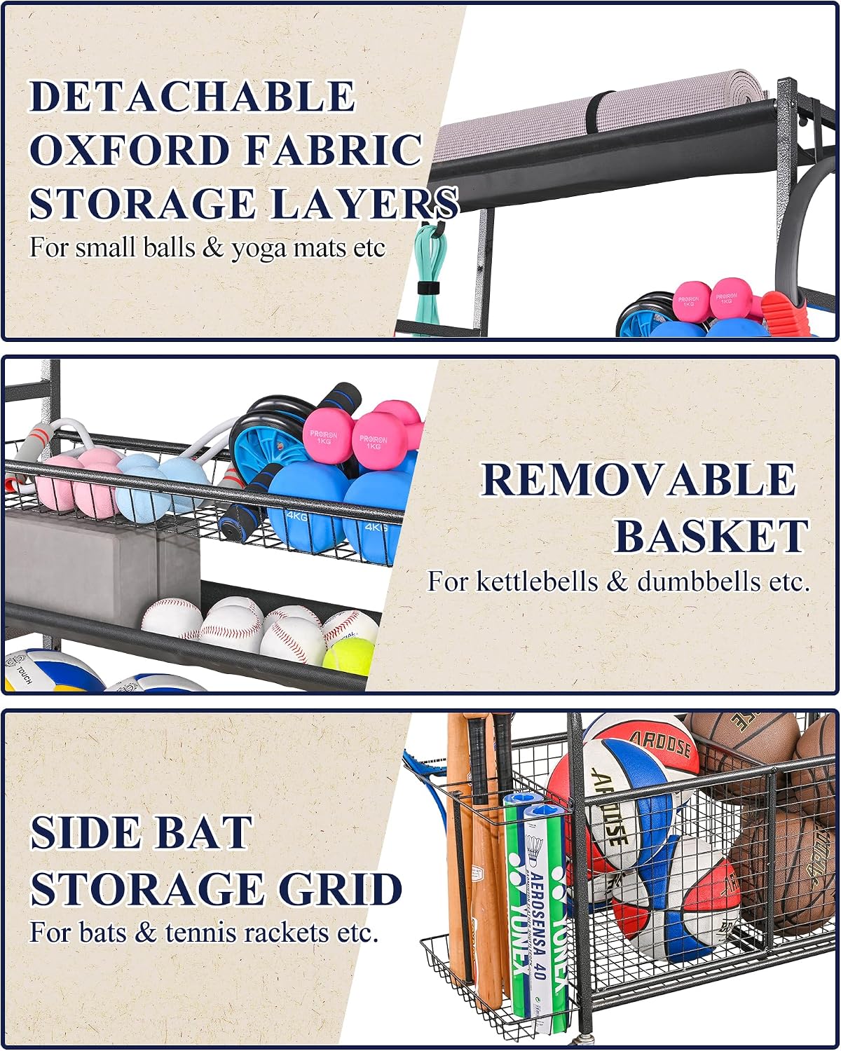 Organizer do garażu na sprzęt  – Sports Equipment Garage Organizer recenzja i cena